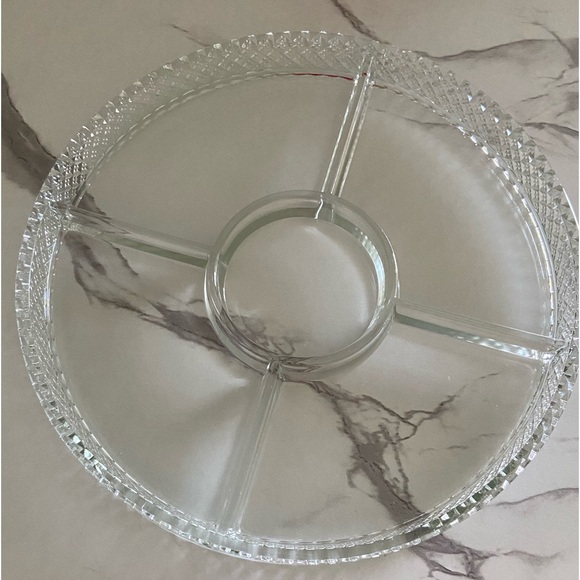 Other - Diamond cut pattern edge glass divided serving tray